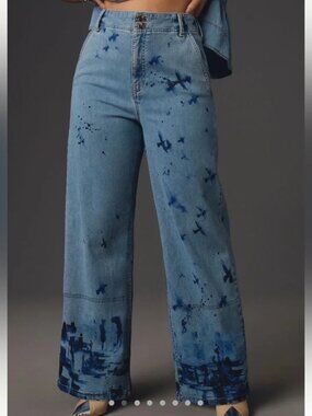 Anthropologie Pilcro Manel Villalonga Eventide High-Rise Wide-Leg Jeans 26